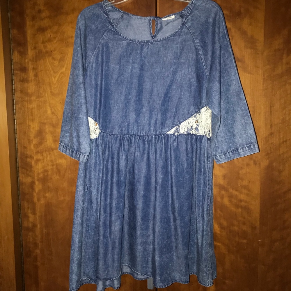 Denim and lace dress